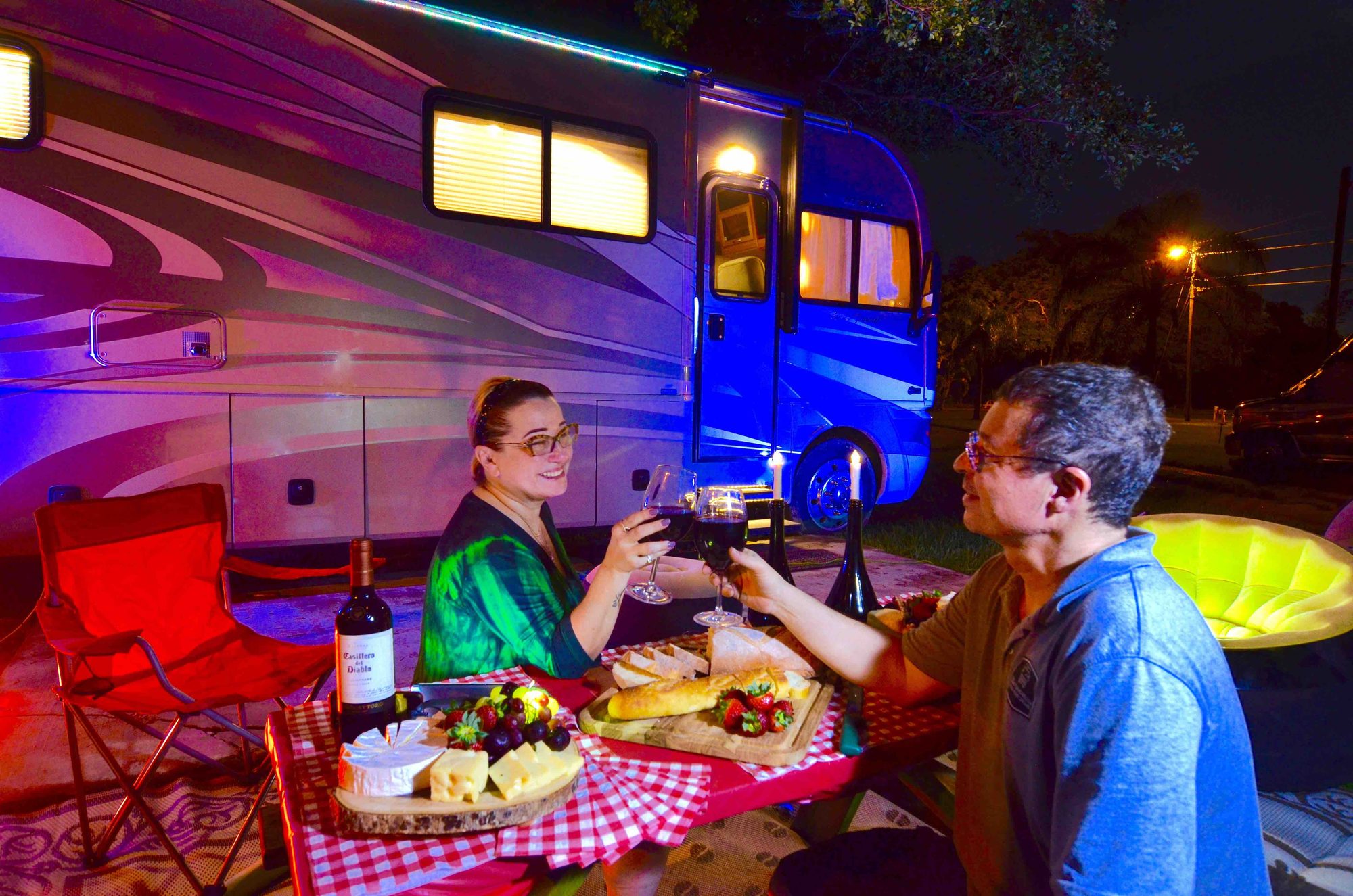 Evening at an RV site in Florida